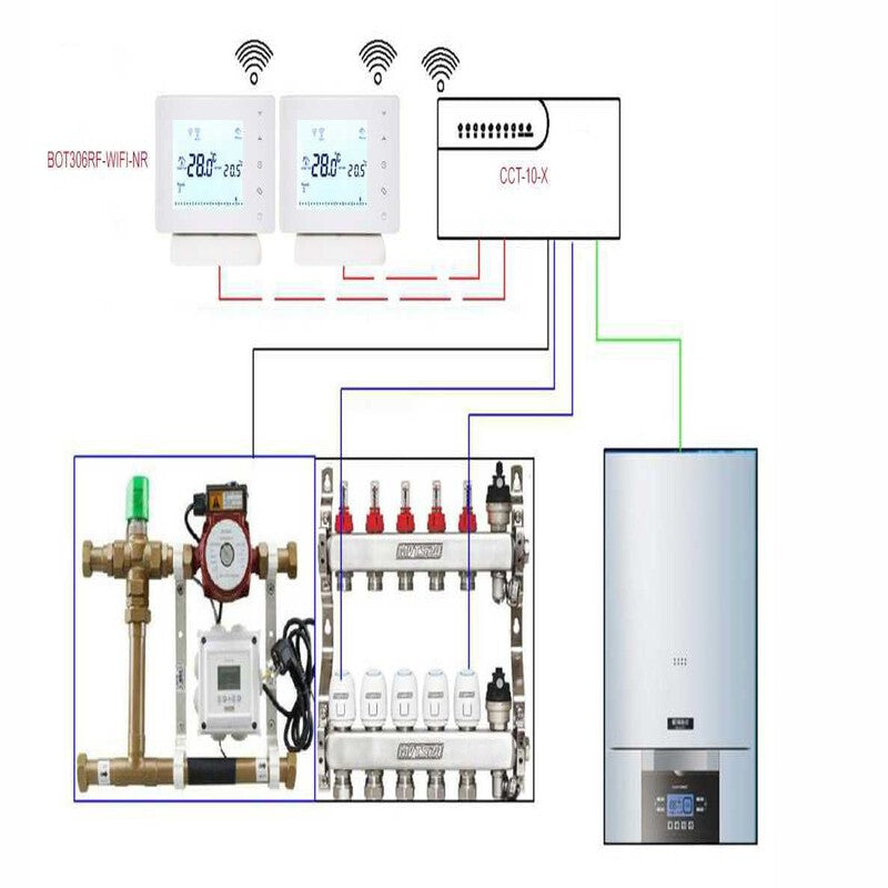 Termostat smart BEOK BOT306RF-WiFi-NR incalzire pardoseala Termostat smart BEOK BOT306RF-WiFi-NR incalzire pardoseala